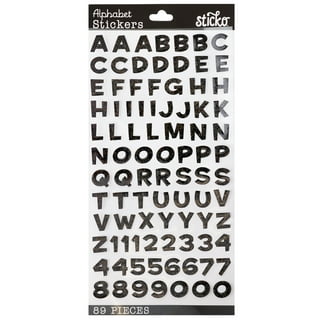 Minilabel Small Alphabet A-Z Stickers, White Letters on Black 10mm (0.4 inch) Square Sticky Labels