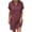 Wine, variant on CHGBMOK Womens Dress Button V Neck Short Sleeve Midi Dress Solid Loose Casual Shift Dress Guest Party Formal Dress