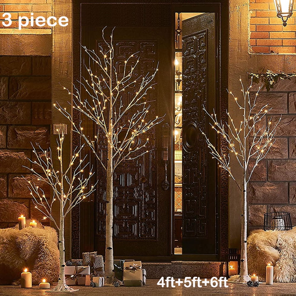 4/5/6 Feet Pre Lit Christmas Tree with Lights, SEGMART 3 Piece LED