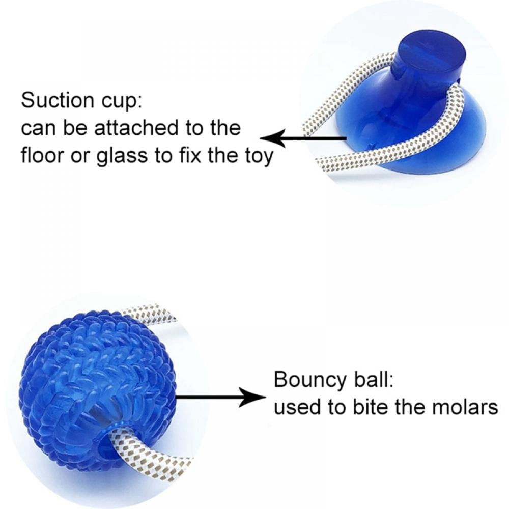 Dog Suction Cup Dog Toy Self Playing Tug of War Dog Toy with Chew Rubber Ball Dog Rope Toys for Chewers Teeth Cleaning Interactive Pet Tug Toy for Boredom Walmart