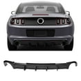 thumbnail image 3 of Ikon Motorsports Rear Diffuser Bumper Lip Compatible With 2013-2014 Ford Mustang V6 & GT V6 GT Style Matte Black PP Rear Bumper Lip Spoiler Diffuser W/ V2 Style Shark Fins, 3 of 7