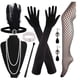 thumbnail image 1 of 1920s Womens Flapper Accessories Retro Gatsby Costume Accessories Set 20s Flapper Headband Pearl Necklace Bracelet Earrings Gloves, 1 of 2