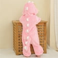thumbnail image 4 of WIBACKER 0-3T Unisex Baby Animal Costume Winter Autumn Flannel Hooded Romper Christmas and Halloween Dinosaur Cosplay Jumpsuit, 4 of 12
