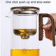 thumbnail image 5 of Glass Teapot with Wood Handle Intelligent Separation Design, Heat Resistant, for Tea and Coffee, 5 of 7