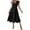 Black, variant on Zeagoo Women's Midi Dress Casual Summer Dresses V Neck Tiered Swing Dress with Pockets Womens Short Sleeve Sundress Loose Travel Dresses