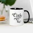 thumbnail image 3 of CafePress - C'est La Vie, That's Life French Word Art, Text - 11 oz Ceramic Mug - Novelty Coffee Tea Cup, 3 of 4