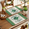 thumbnail image 4 of St. Patrick's Day Placemats Set of 2, Lucky Four Leaf Clovers Plaid Pattern Table Mats Washable Heat-Insulation Non-Slip Place Mats for Kitchen Dinner Table Indoor Outdoor Decor,13x19 Inch Green, 4 of 8