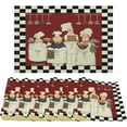 thumbnail image 2 of Fat Chef Kitchen Placemats Set of 6 for Dining Table, Rustic Farmhouse Chef Rectangle 12x18 Inch Cotton Linen Placemat, Washable Table Mat for Kitchen Decoration (18" L x 12" W), 2 of 6