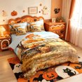 thumbnail image 2 of Manfei Thanksgiving Print 7-Piece King Bedding,Pastel Bat Pattern King Bed in a Bag,Light Gray Reversible, 2 of 7