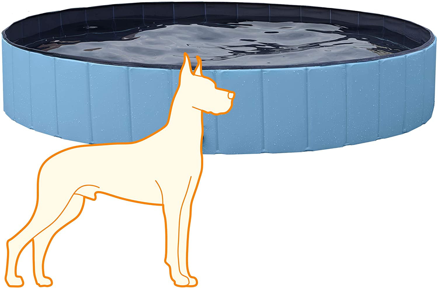 63 Inch Large Foldable Portable Dog Pool Collapsible Pet Bathing 