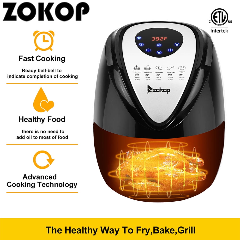 Lowestbest Air Fryer Oil Free, 120V 1500W Air Deep Fryer with ...