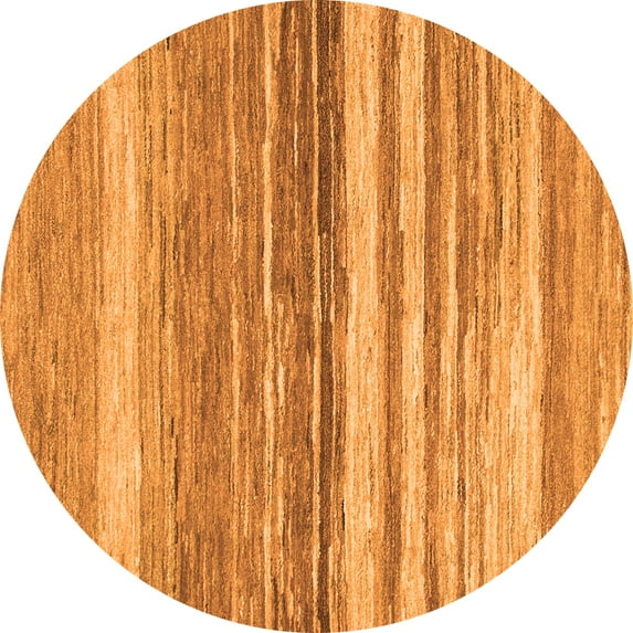 Ahgly Company Indoor Round Abstract Orange Modern Area Rugs, 8' Round