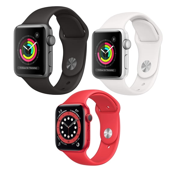 Compatible with for Various Watch Band 38mm 40mm, Use for Men and Women, Soft Silicone Sport Strap (Set Of - White,Black,Red)