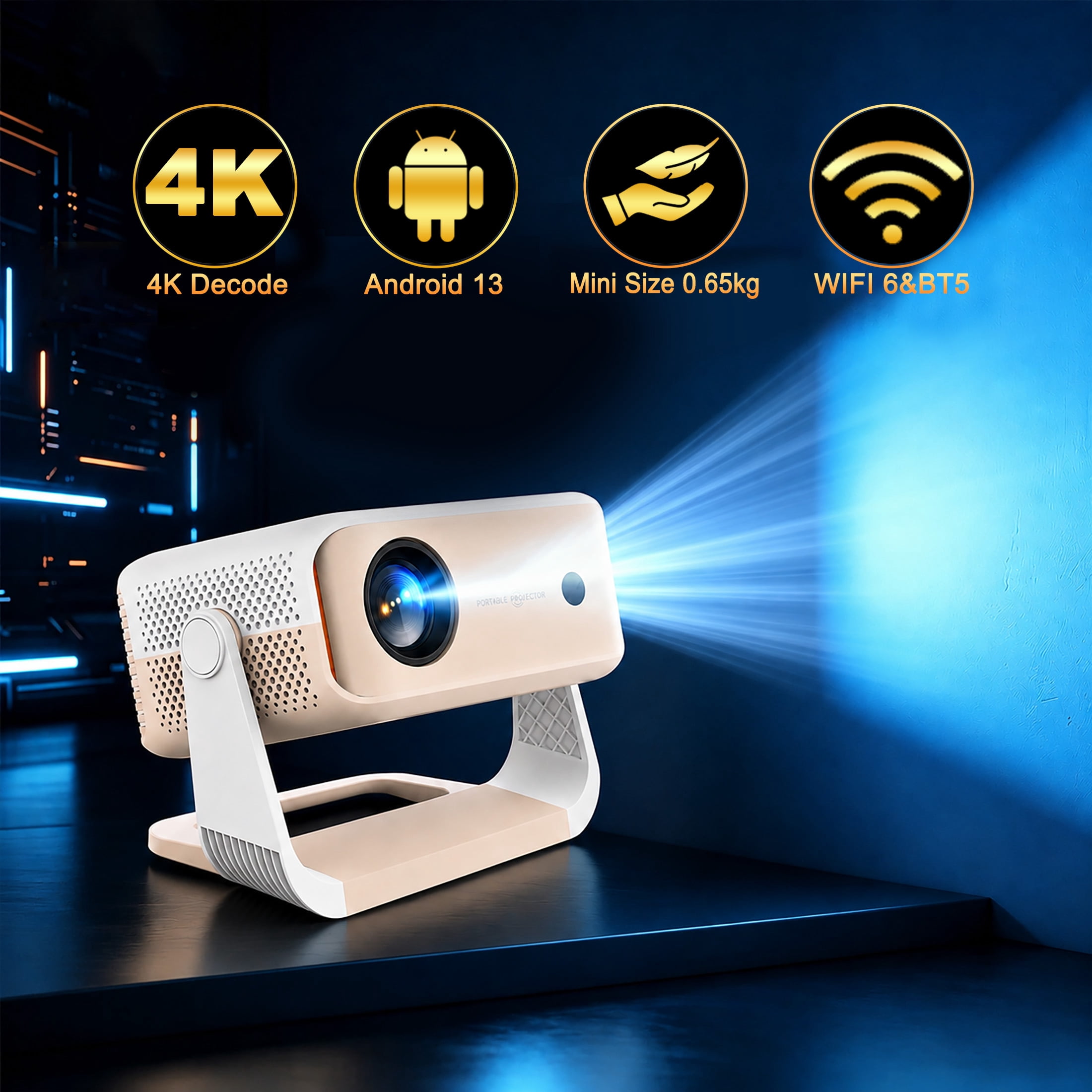 TCL C1 GTV Portable Projector with Google TV (New) - Native 1080P
