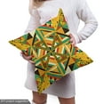 thumbnail image 5 of Ambesonne Ethnic Fabric by the Yard Upholstery, Colorful Striped Triangles, 3 Yards, Earth Yellow and Forest Green, 5 of 5