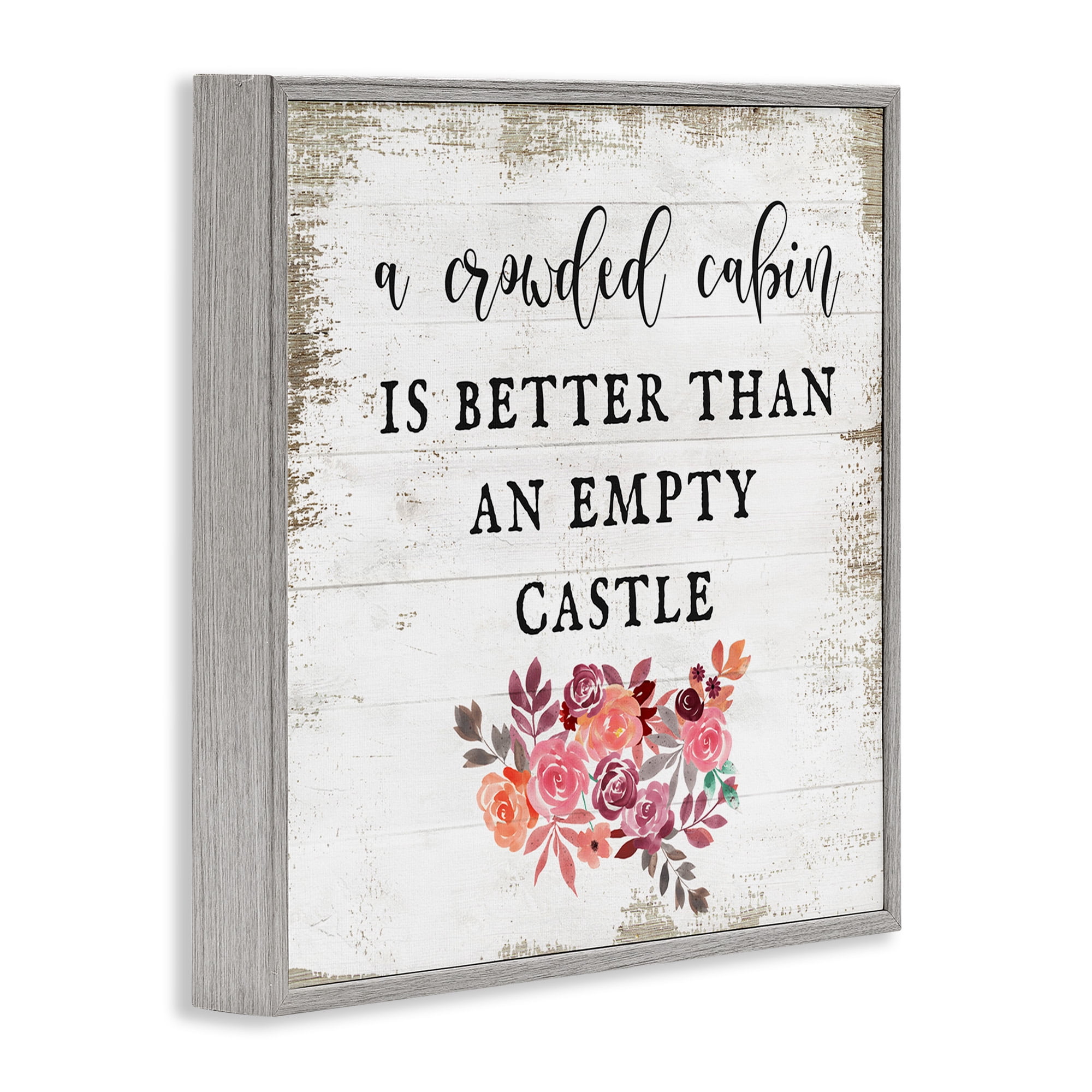 Stupell Industries Charming Cabin Rustic Phrase Typography Painting Gray Framed Art Print Wall Art, 17 x 17