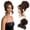 Chocolate Brown, variant on 2-in-1 Messy Bun Hair Piece with Long Side Bangs - Quick Drawstring Ponytail Extension Updo Wig Topper for Women Daily Fast Commute
