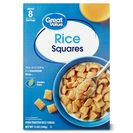 Great Value Rice Squares Cereal 12 oz