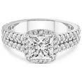 thumbnail image 4 of 5 Carat IGI Certified Princess Shape Lab Grown Diamond Engagement Ring | 14K White Gold |Luna Split Shank Halo Diamond Ring | FG-VS1-VS2 Quality Friendly Diamonds, 4 of 5