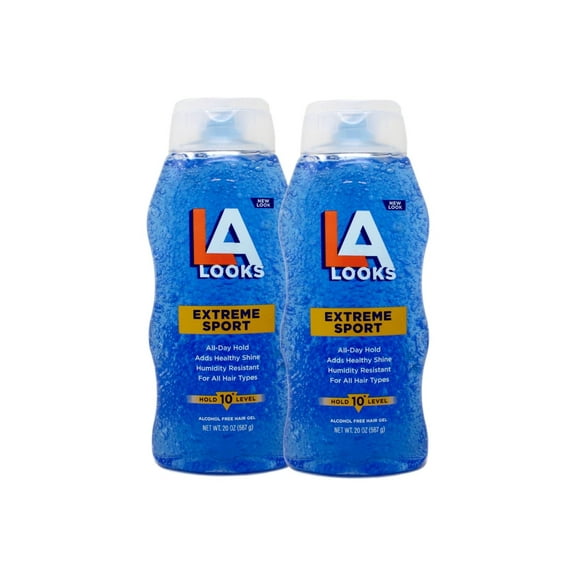 La Looks Gel #10 Extreme Sport Tri-Active Hold (Blue) 20 oz (Pack of 2)