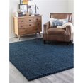 thumbnail image 1 of Unique Loom 3151318 5 x 5 ft. Solid Shag Square Rug, Navy Blue, 1 of 15