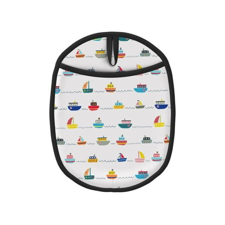 

Pofeuu Color Ships Print Silicone Pot Mat Mitten With Hanging Loop Heat Resistant Oven Mitts Non-Slip Bbq Baking Smoking Potholders