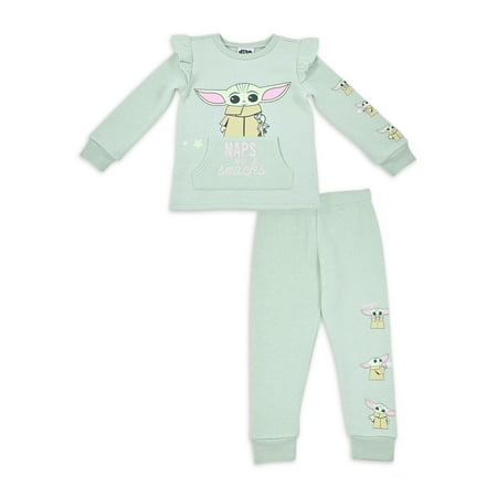 Baby Yoda Baby and Toddler Girl Jogger Pant and Crew Neck 2 Piece Outfit Set 12 Months-5T Baby Yoda Baby and Toddler Girl Jogger Pant and Crew Neck 2 Piece Outfit Set 12 Months-5T