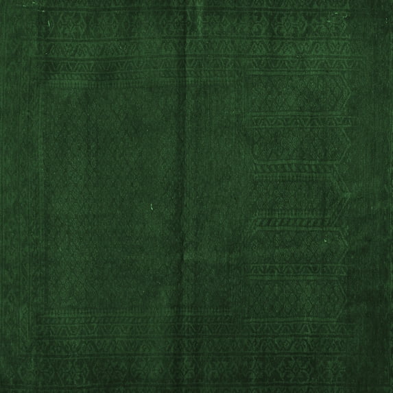 Ahgly Company Indoor Square Persian Emerald Green Traditional Area Rugs, 7' Square