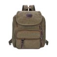 thumbnail image 3 of Bolso Bolso de hombro de lona Unisex Bolsillo en el pecho Color Oficina para estudiantes Mochila Accesorio, Caqui Kearding AP001077-01B, 3 of 7