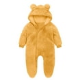 thumbnail image 2 of UAMVSH Unisex Newborn Jumpsuit Baby Winter Clothes Cute Long Sleeve Romper Fleece Warm Footed Zipper Onesies Loungwear for 0-12Months, 2 of 4
