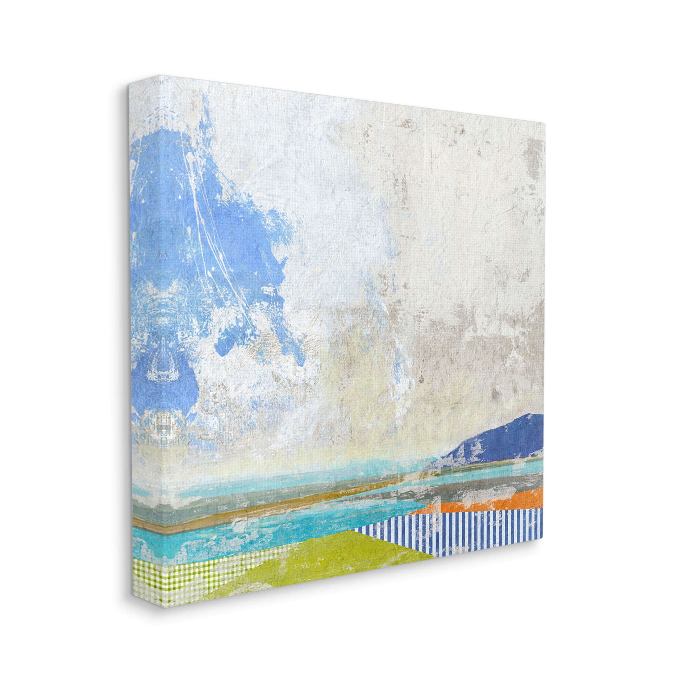 Puffy Clouds Beach Pattern Layers Abstract Graphic Art Gallery Wrapped Canvas Print Wall Art