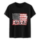 thumbnail image 3 of Tops de verano para mujer Día de la independencia Estampado de vacaciones Manga corta Cuello redondo Casual Loose Fit Graphic Tees Pompotops  hkajfhjk469101, 3 of 4
