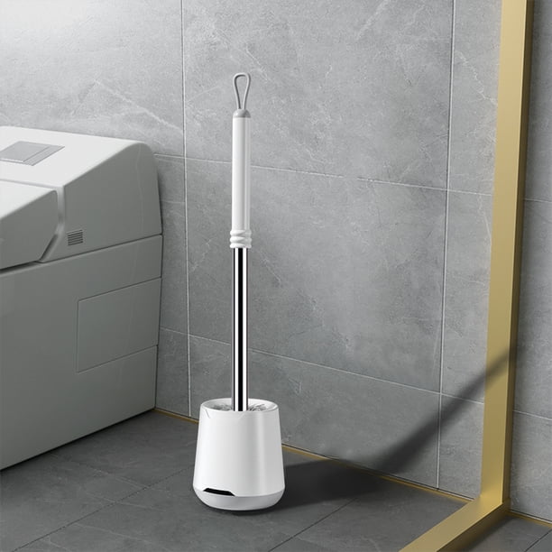 Cepillo de inodoro con cerdas duras, kit de cepillo para inodoro, moderno y compacto, con mango largo y cerdas para limpieza de baño.