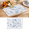 thumbnail image 6 of White Blue Spring Floral Placemats Set of 12 Summer Birds Botanical Place Mats Indoor Wipeable Table Mats Washable Cloth Dining Table Placemats for Kitchen Holiday Party Home Decor 13x19 Inch, 6 of 9