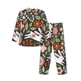 thumbnail image 2 of Kll Rabbits On Floral Sleepwear Mens Flannel Pajamas,Long Cotton Pj Set, 2 of 9