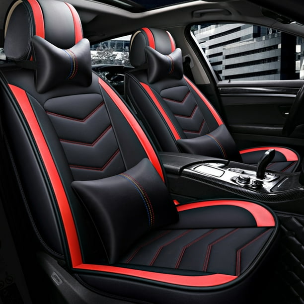 Luxury Auto Car 5 Seats 5 Seats Pu Leather Front Rear Cushion Car Seat Cover Universal Walmart