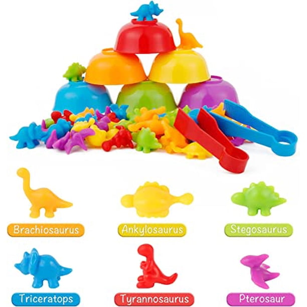 Puzzle De Madera Montessori De Dinosaurios Para Niños De 1 A 3 Años – Clasificación De Colores Con 25 Tarjetas Educativas Para Desarrollo De Motricidad