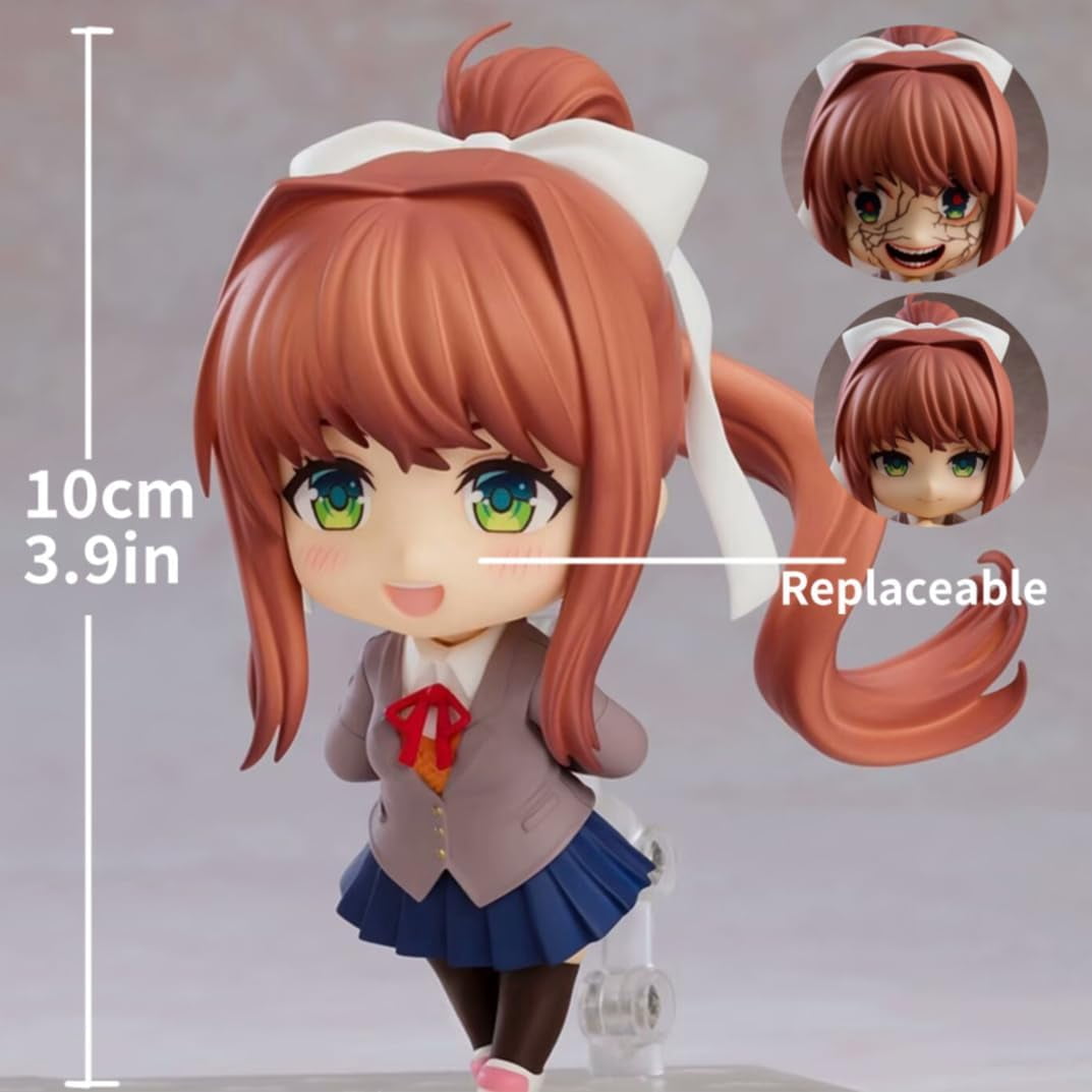 New Doki Doki Literature Monika (1818 Q Ver) Character Anime Model Statue Action Figures Desktop Ornament Popular Decorations Fan Souvenirs Creative Gift Collectable