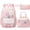 Pink & White, variant on 4-Piece Cute Backpack Set - Waterproof Backpack with Lunch Box, Pencil Case & Headphone Bag Set, Green & Pink