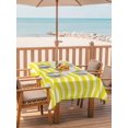 thumbnail image 6 of Outdoor Tablecloth with Umbrella Hole, Yellow Moire Spillproof Waterproof Outdoor Table Cover, Water Ripple Stripe Farmhouse Patio Tablecloths for Party Picnic Camping, Rectangle 60"x120", 6 of 9
