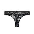thumbnail image 2 of LIZUOJUN Under $2 Underwear Women Low Rise Invisible Lace Trim Thong With Bow Cutout Mesh No Show Hipster Cheeky Bikini Briefs S-XL, 2 of 7