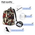 thumbnail image 5 of Balery Red Mushrooms Vintage Canvas Backpack for Men and Women - Large Capacity, Durable Travel Laptop Bag for School, Work, Hiking, and Outdoor Activities, 5 of 7