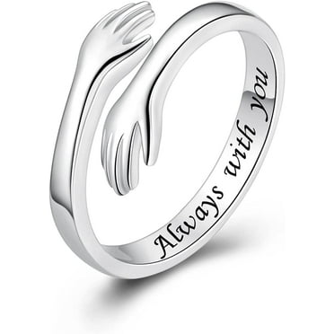 Ozmatip  Adjustable Hug Ring, Sterling Silver