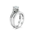 thumbnail image 4 of 2.75 Ct Round Cut Cubic Zirconia Stainless Steel Wedding Ring Set Women's Size 5, 4 of 5