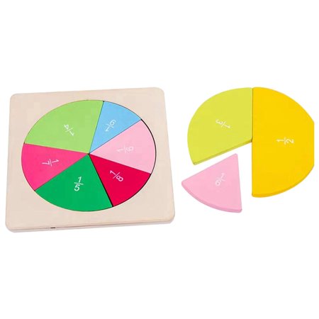 Montessori Math Fraction Blocks Geometric Fraction Manipulatives Activity Board Early Educational Puzzles Fraction Circles for Teaching Aids