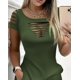 thumbnail image 3 of Vestidos para mujer 2024 moda de verano escalera recorte cuello redondo Casual diseño de bolsillo liso manga corta diario Mini vestido recto, 3 of 6