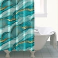 thumbnail image 4 of Teal Gold Marble Pattern Shower Curtain 72"x84" ,Bathroom Decorative Shower Curtains Set with 12 Hooks,Modern Waterproof Washable Shower Curtain, 4 of 6