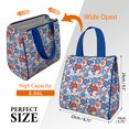 thumbnail image 3 of Pioneer Flower Floral Print Pattern Insulated Lunch Bag for Women & Adults,Large Portable Soft Cooler Lunch Bag,Thermal Food Storage Tote with Pearl Cotton,8.66L,8.75x5.75x9.5 Inch, 3 of 6