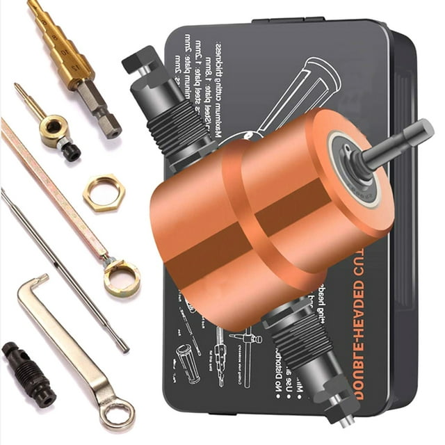 Cutter Double Tige de Coupe en Métal, Scie à Métal Réglable à 360 Degrés avec Outils de Découpe