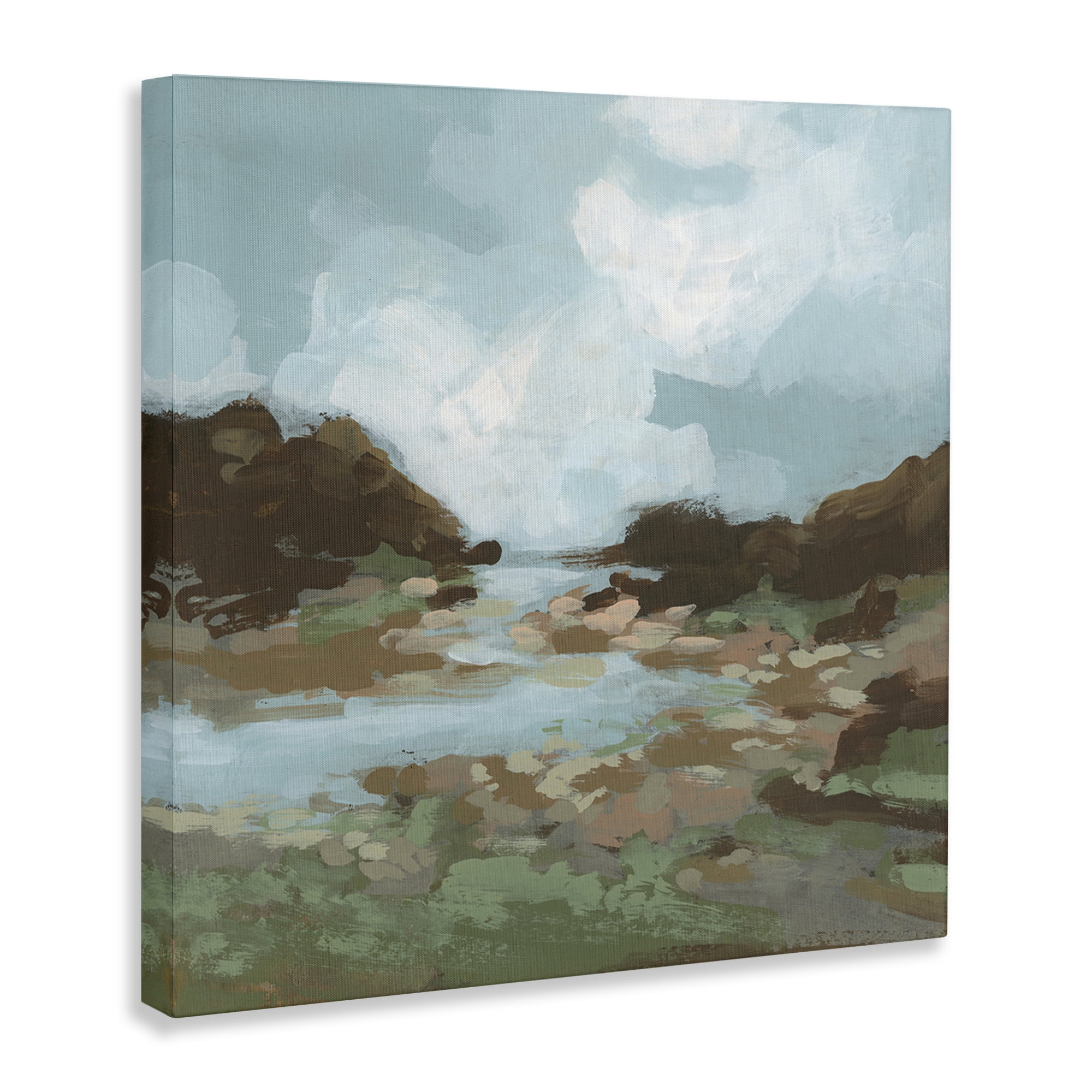 Stupell Industries Traditional River Bend Landscape & Nature Painting Wrapped Canvas Art Print Wall Art, 17 x 17